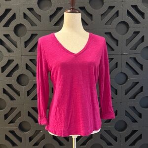 Chico's | Magenta Linen V-Neck